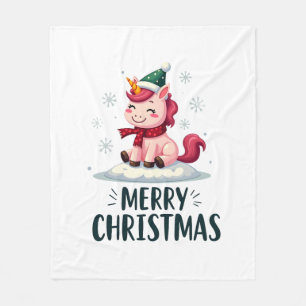 Cobertor De Velo Cute unicórnio chapéu de Natal unicórnio T-Shirt d