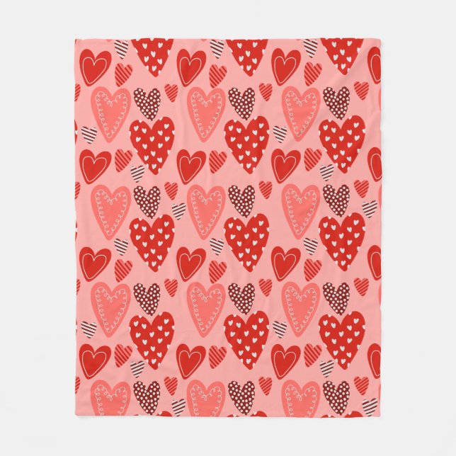 Cobertor De Velo Cute Whimsical Hearts  (Frente)