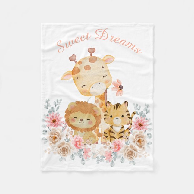 Cobertor De Velo Cute Wild Animal Printed Blanket (Frente)