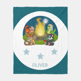 Cobertor De Velo Cute Wild Animals Jungle Night Camping Party Kids
