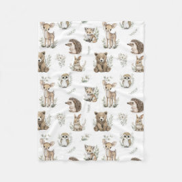 Cobertor De Velo Cute Woodland Animal Watercolour