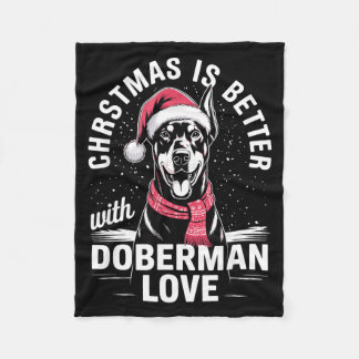 Cobertor De Velo Cute Xmas Christmas Is Better With Doberman Nscher