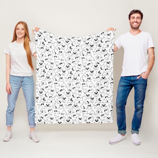 Cobertor De Velo cute yoga pet dog pattern white background (In Situ)