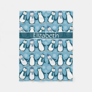 Cobertor De Velo Cuz Winter Penguins Design Add Name