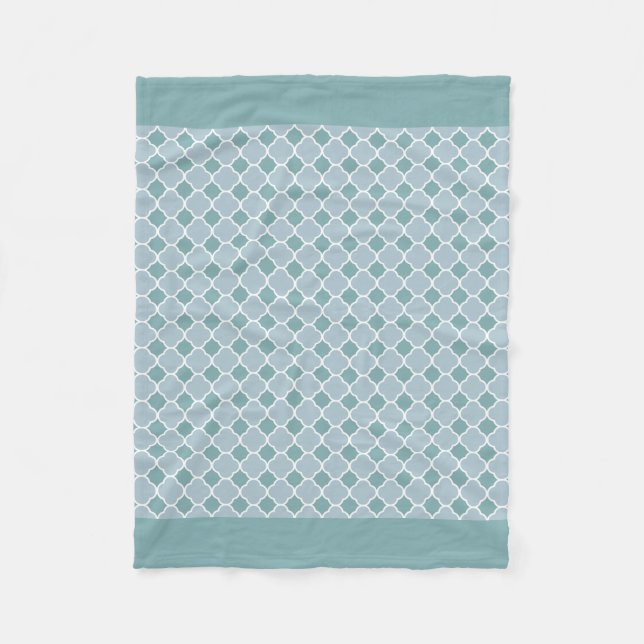 Cobertor De Velo Cyan Quatrefoil Fleece Blanket (Frente)