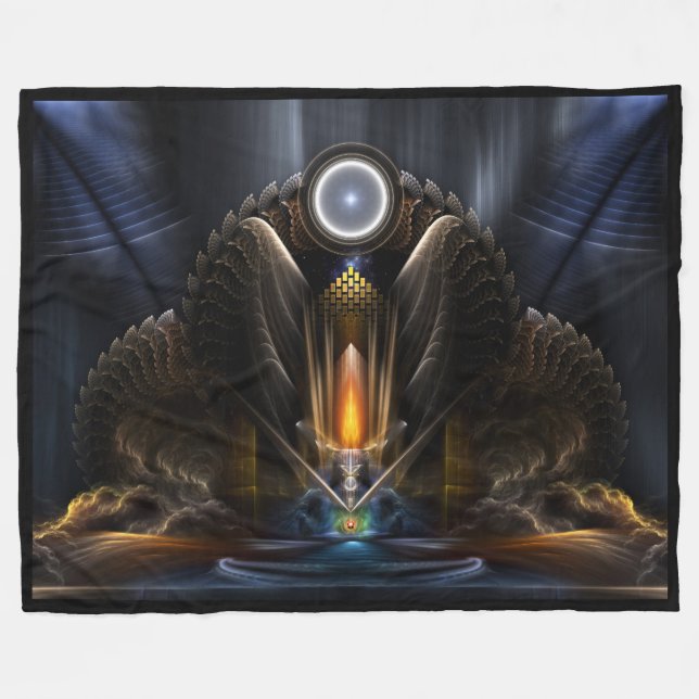 Cobertor De Velo Cyrite, Templo De Órbita De Karinos Fleece Blanket (Frente (Horizontal))