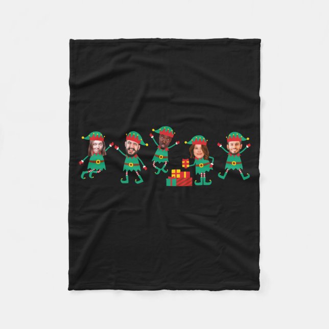 Cobertor De Velo D Funny Face Photo Christmas Elf  (Frente)