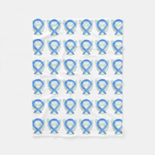 Cobertor De Velo Da fita azul da consciência do anjo coberturas