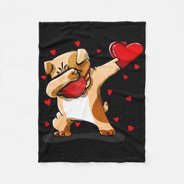 Cobertor De Velo Dabbing Bulldog Face Mask Dab Dance Valentine Gift (Frente)