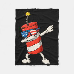 Cobertor De Velo Dabbing Firecracker Funny 4 De Julho Boys Te