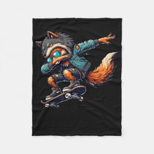 Cobertor De Velo Dabbing Fox Wolf Halloween Trick Ou Treat Boys Men