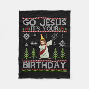 Cobertor De Velo Dabbing Go Jesus É sua Feliz de aniversário Christ