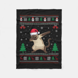 Cobertor De Velo Dabbing Siamês Cat Santa Hat Boys Meninas Crianças