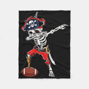 Cobertor De Velo Dabbing Skeleton Pirate E Pegada Ll Halloween Co