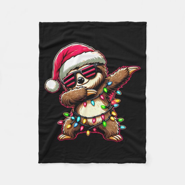 Cobertor De Velo Dabbing Sloth Xmas For Kids Boys Girl Sloth Lover  (Frente)