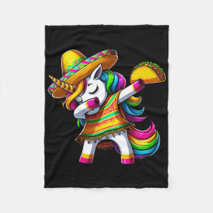 Cobertor De Velo Dabbing Unicorn Cinco De Mayo Partido Mexicano Fie