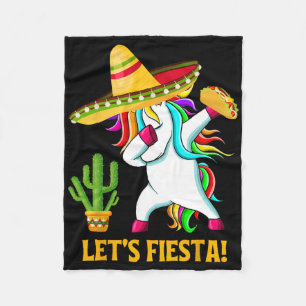 Cobertor De Velo Dabbing Unicorn Funny Cinco De Mayo Kids Girls Let