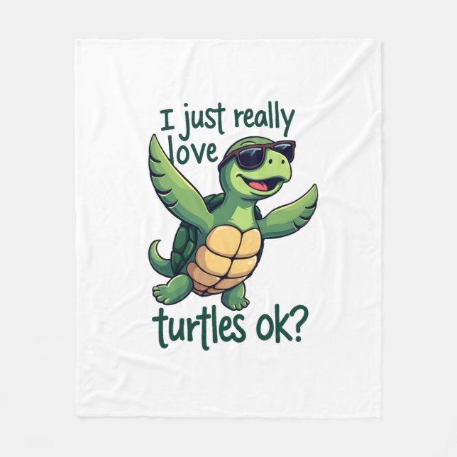 Cobertor De Velo Dabling Sea Turtle Eu Adoro Tartarugas Ok_ (Frente)