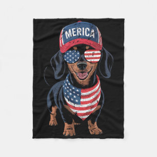 Cobertor De Velo Dachshund 4 De Julho Bandeira Americana Doxie Cão
