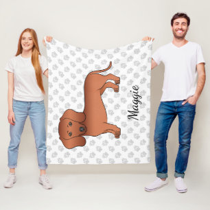 Cobertor De Velo Dachshund Cartoon Cabelo Liso Vermelho Cachorro Fo