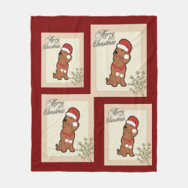 Cobertor De Velo Dachshund christmas