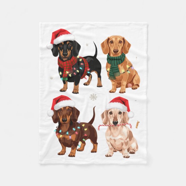 Cobertor De Velo Dachshund Christmas Dog Mom Lover Xmas Gift  (Frente)