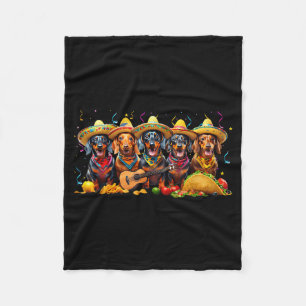 Cobertor De Velo Dachshund cinco de mayo cachorro