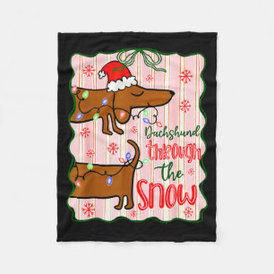 Cobertor De Velo Dachshund Coquete Através da Neve, Camisetas de Na