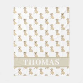 Cobertor De Velo Dachshund Creme Liso Personalizado