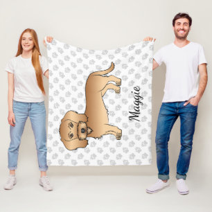 Cobertor De Velo Dachshund de Cabelo de Arame Trigo Cartoon e Nome