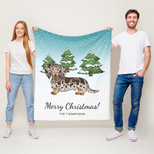 Cobertor De Velo Dachshund De Cabelo Longo De Castanho E Tan No Inv