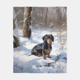 Cobertor De Velo Dachshund Deixe Nevar Natal