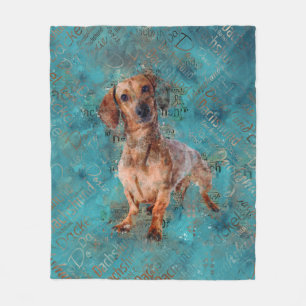 Cobertor De Velo Dachshund dog Mixed Media Art