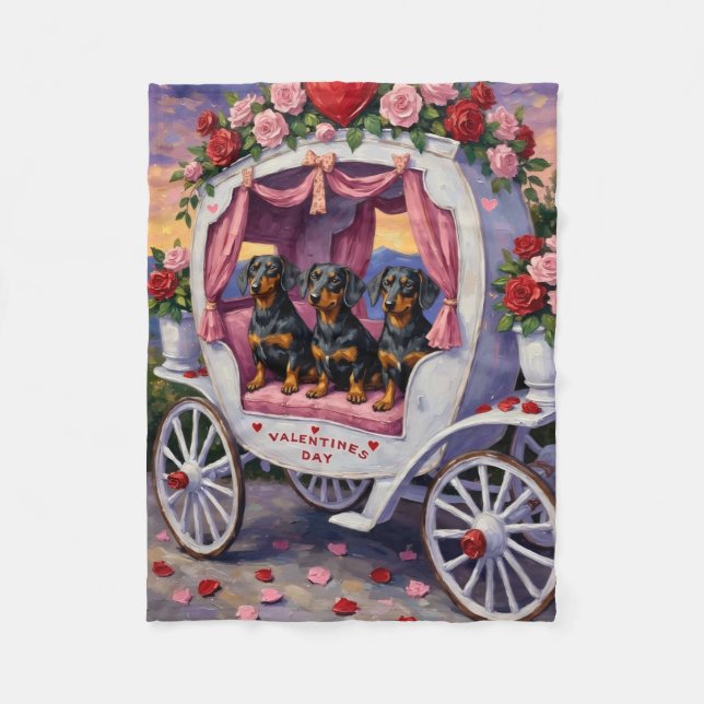 Cobertor De Velo Dachshund Dog Valentine's Day (Frente)