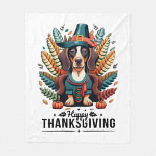 Cobertor De Velo Dachshund Dog Weiner Turquia Figurume Ação de Graç