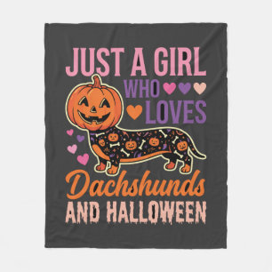 Cobertor De Velo Dachshund Engraçado Abóbora de Halloween Amante de