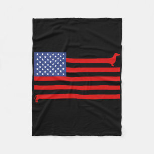 Cobertor De Velo Dachshund Engraçado Bandeira EUA 4 De Julho Patrió
