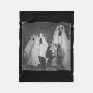 Cobertor De Velo Dachshund engraçado Selfie assombrado Halloween Si