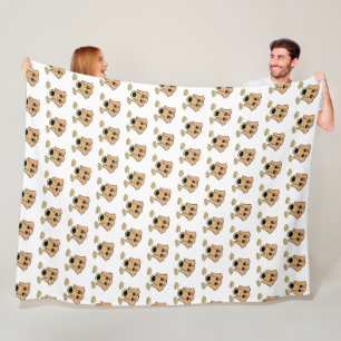 Cobertor De Velo dachshund fawn e tan peeking cartoon