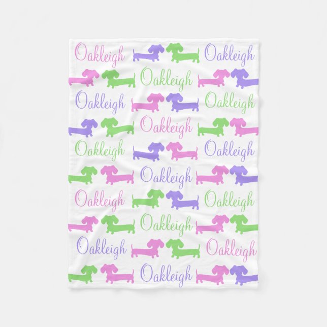 Cobertor De Velo Dachshund Gênero Nursert Neutro (Frente)