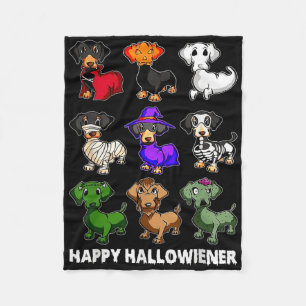 Cobertor De Velo Dachshund Happy Halloweiner Diversão Halloween Cãe