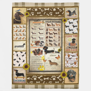 Cobertor De Velo Dachshund Knowledge Blanket Gift