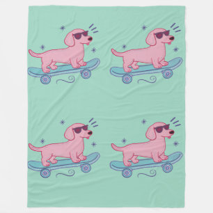 Cobertor De Velo Dachshund Legal de Skate   Arte Divertida de Cacho