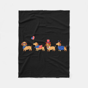 Cobertor De Velo Dachshund Patriótico 4 De Julho Cachorro Engraçado