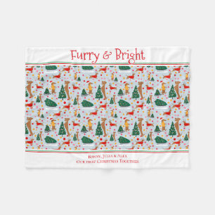 Cobertor De Velo Dachshund Poodle Dog Furry Bright Natal 2024
