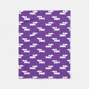 Cobertor De Velo Dachshund Purple Blanket para Pais Doxie Mães
