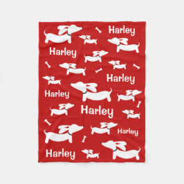 Cobertor De Velo Dachshund Red Blanket Personalizado para Cães Espe