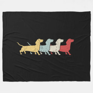 Cobertor De Velo Dachshund Retro Vintage