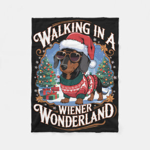 Cobertor De Velo Dachshund Santa Hat O Cachorro De Natal