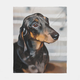 Cobertor De Velo Dachshund The Marble Girl Poster